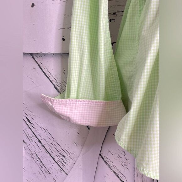 Lilly Pulitzer A Pea in the Pod Collection Maternity Top Green Gingham Checked M - Picture 5 of 10